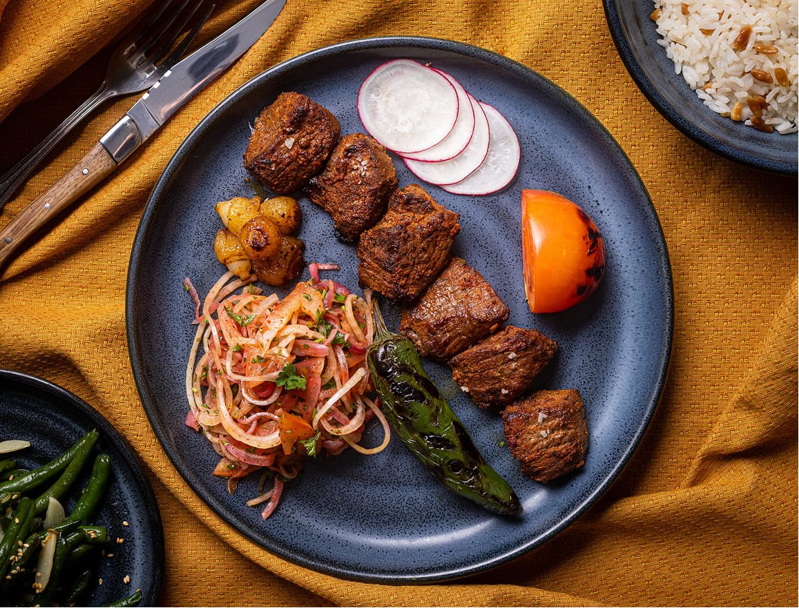 Grilled kebab plate